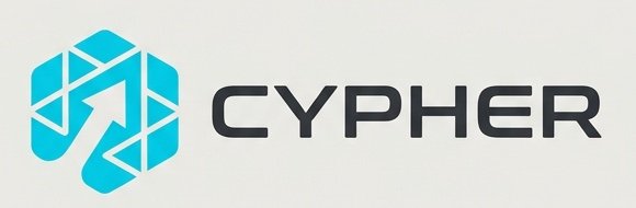Logo-Entwurf Cypher: technische Bildmarke im Sechseck in Cyan